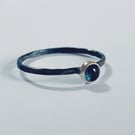 STERLING SILVER and Gold Topaz Ring, Handmade Urban Jewellery
