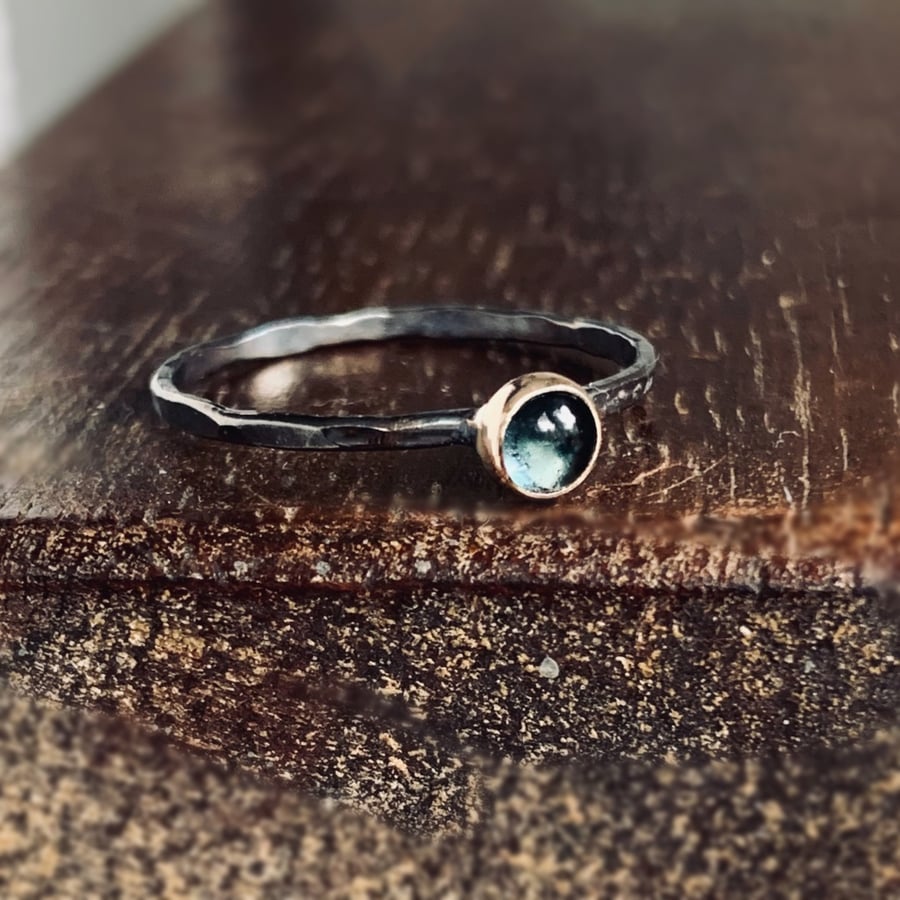 GOLD and Sterling Silver Topaz Ring