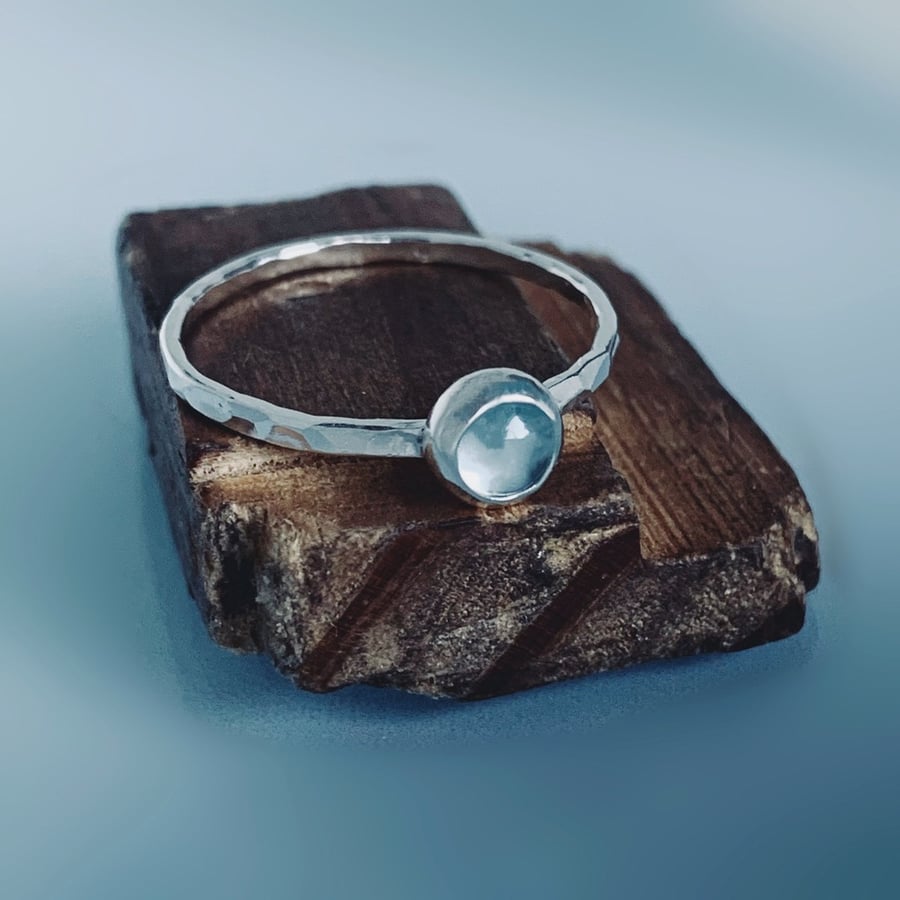Recycled Sterling Silver Sky Blue Topaz Ring - Folksy