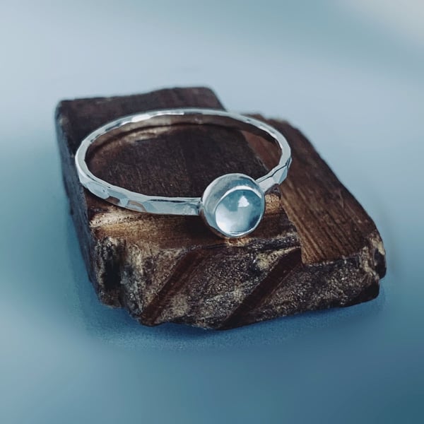 Recycled Sterling Silver Sky Blue Topaz Ring