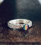 Recycled Sterling silver and 14 carat Solid Gold Opal Ring.