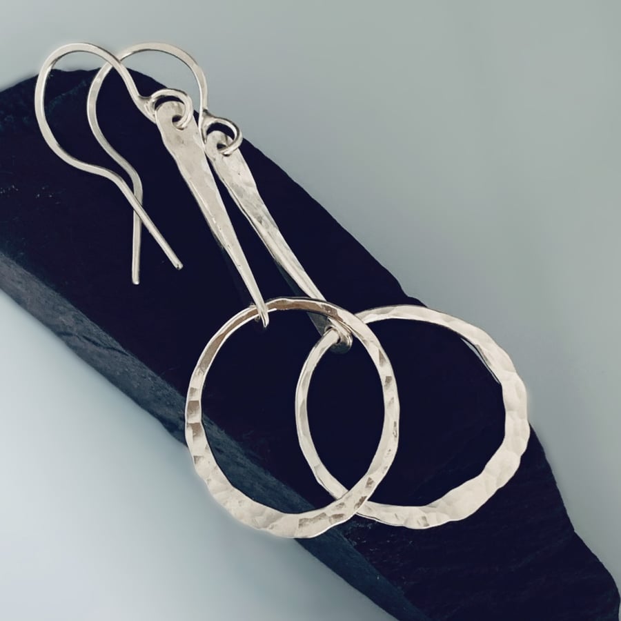 Recycled Sterling Silver Dangle Earrings