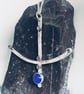 Recycled Sterling Silver Blue Agate Pendant