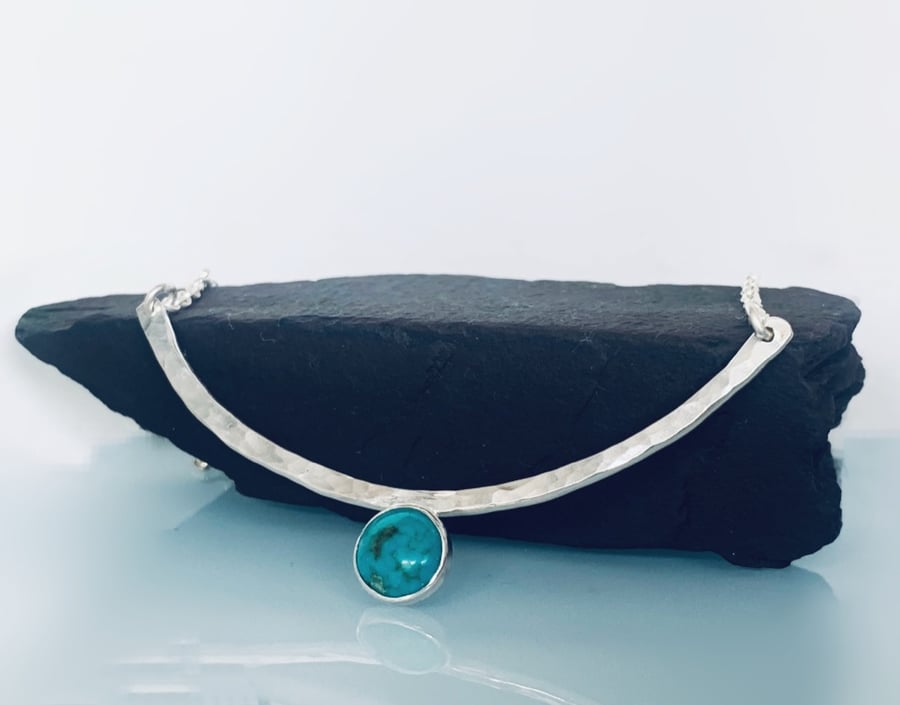 Recycled Sterling Silver Handmade Turquoise Necklace