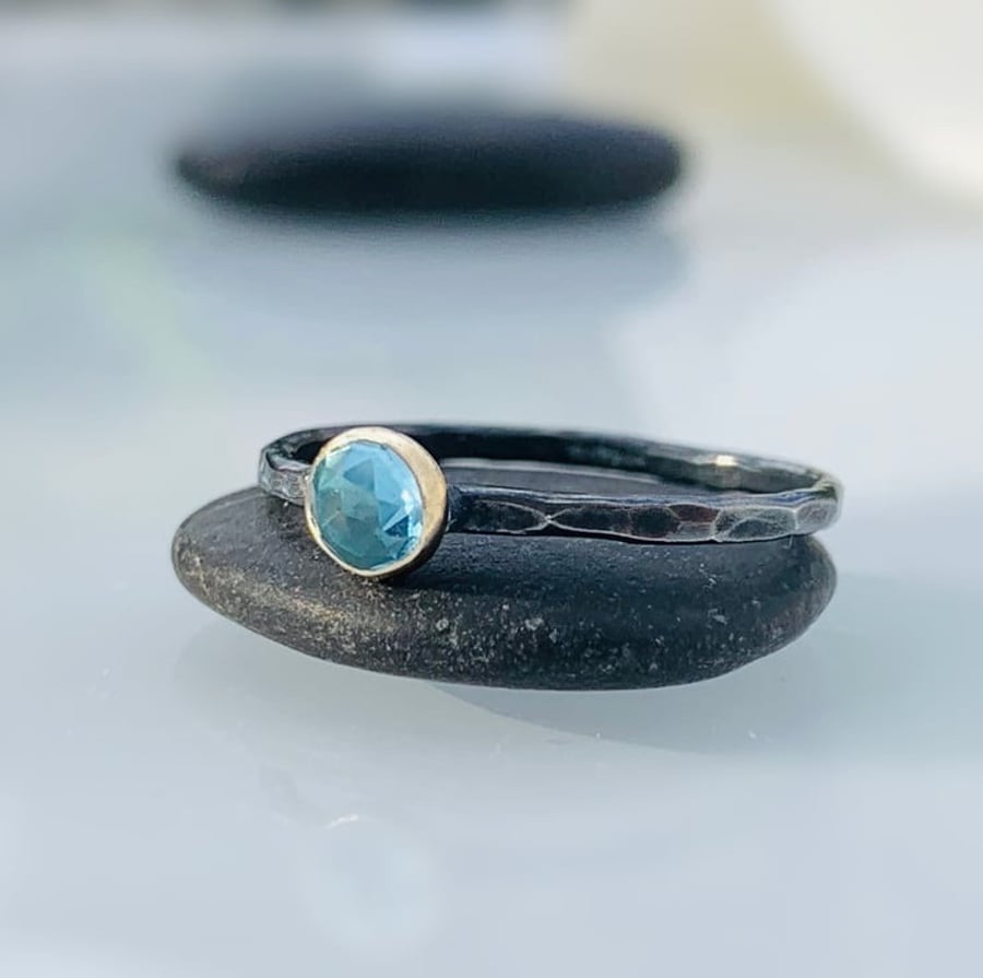 Sterling Silver Topaz Ring, Handmade Urban WEDDING