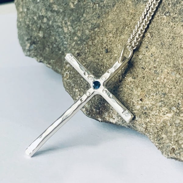 HANDMADE IN MY WORKSHOP Recycled Sterling Silver Handmade Cross Pendant