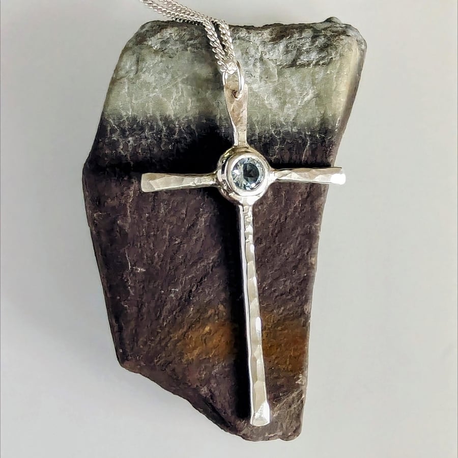 HANDMADE Recycled Sterling Silver Handmade Cross Pendant