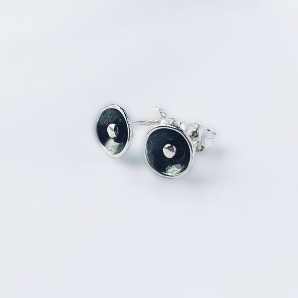 STUD EARRINGS Silver Oxidised Stud Earrings, Handmade Urban Jewellery