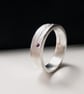 Sterling Silver Textured Natural Ruby Ruby Ring Handmade Urban Jewellery UNISEX