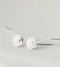 HANDMADE Recycled STERLING SILVER hook pebble earrings - Image 2