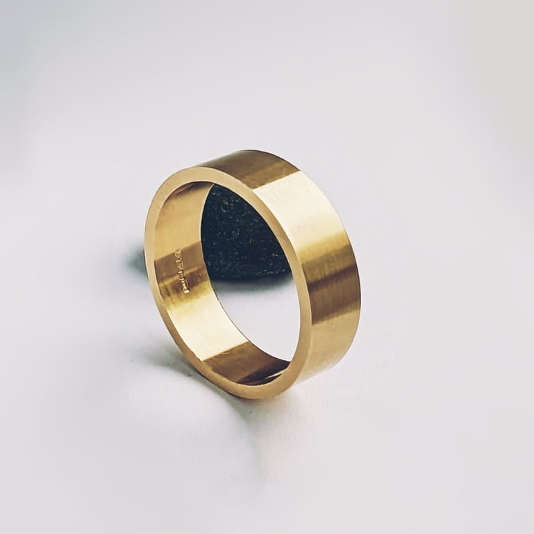 Solid 9 Carat Gold HALLMARKED Band Textured Ring