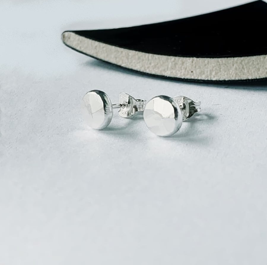 SILVER STUD EARRINGS Recycled Sterling Silver Stud Earrings