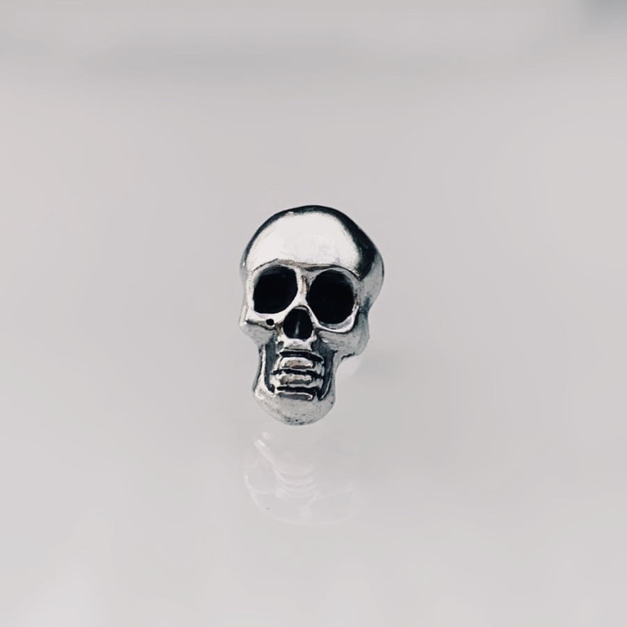 NOGGIN SKULL Recycled Sterling Silver Skull Earring