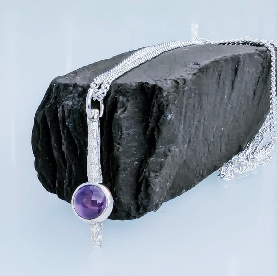 Recycled Sterling Silver Gemstone Pendant