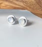 STERLING SILVER Moonstone Stud Earrings, Handmade Urban Jewellery - Image 1