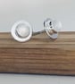 STERLING SILVER Moonstone Stud Earrings, Handmade Urban Jewellery - Image 2