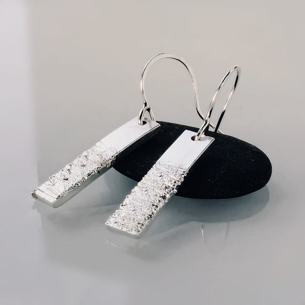 Recycled Sterling Silver Handmade Dangle Earrings