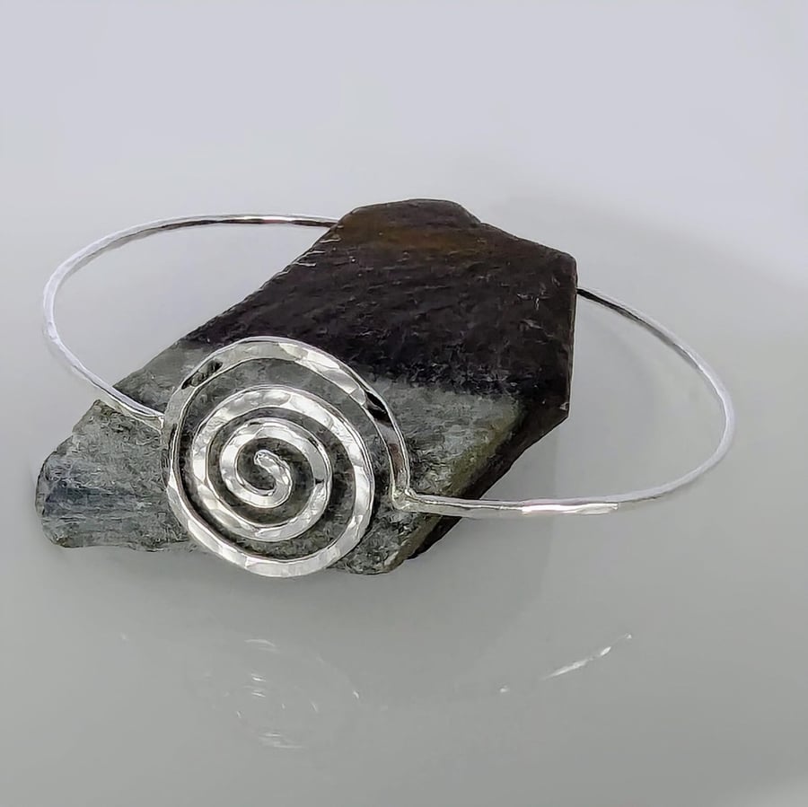 Recycled Sterling Silver Spiral Bangle