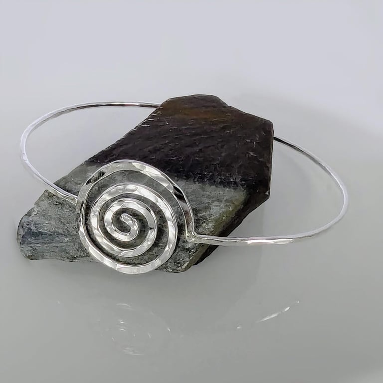 Recycled Sterling Silver Spiral Bangle