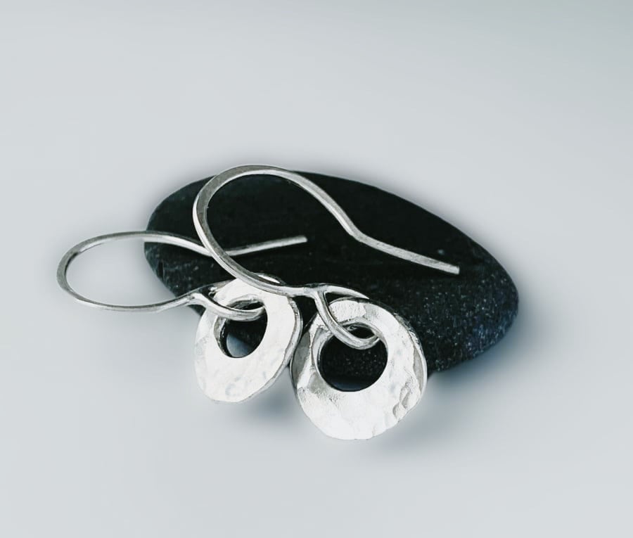 Sterling Silver Drop Earrings, Handmade Urban Jewellery design