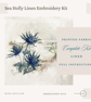 Linen Sea Holly Embroidery Kit