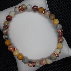 Crazy lace agate elasticated bracelet