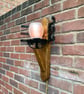 Torchiere Wall Sconce, Medieval Look, Reclaimed Wood and Ironwork - Image 3