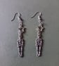 Silver skeleton and star dangle earrings  - Image 3