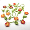 Crochet Flowers Garland in Spicy  Colours 
