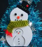Painted Wooden Snowman With Pop Out Mini Snowman - Image 5