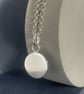 Sterling Silver Round Disc Pendant Necklace - Plain-Smooth Lengths 16-24 Inches - Image 1