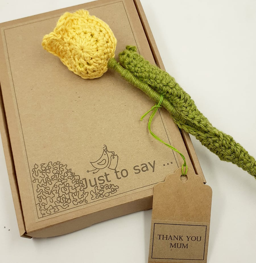  Yellow Crochet Tulip 