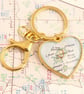 Long Distance Relationship Heart Two Maps Keyring Gift for Couple - Image 5