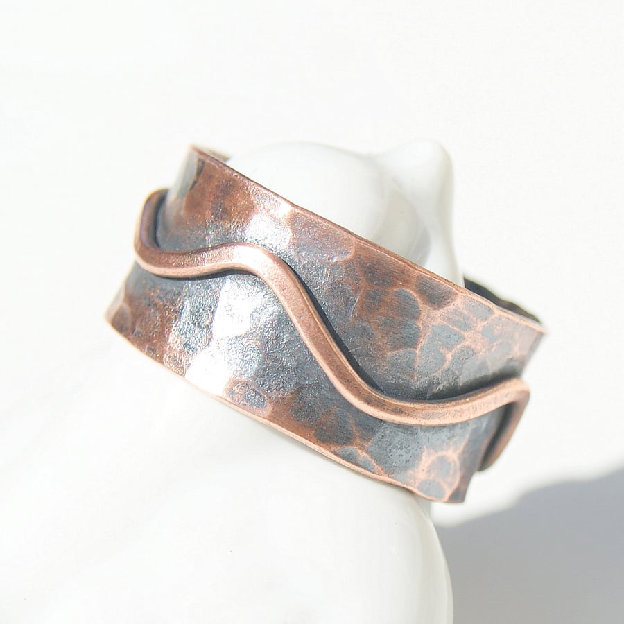 Pure Copper Ring,  Wide Copper Ring, Rustic Copper Jewellery