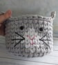 Cat face basket, Animal basket, Pet gift, Storage basket, cat lovers - Image 3