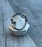 Topaz Rock Pool Ring, circle ring, hammered ring, gift for her, oxidised ring,  - Image 2