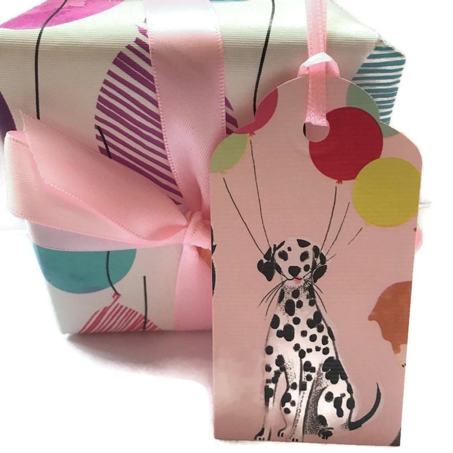 Handmade Pink Dog Gift Tags: Dalmatian, Poodle, Corgi Set