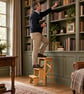 Light Oak Wooden Folding Step Stool, Library Steps, Kitchen Step Ladder. - Image 2