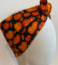 Pumpkin Print Headscarf (self tie) Orange Lining