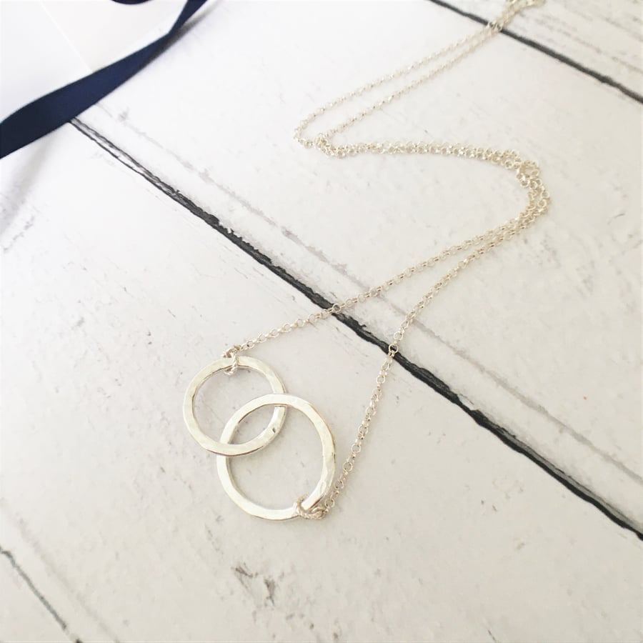 Eco Sterling Silver Linked Circles - Infinity Necklace