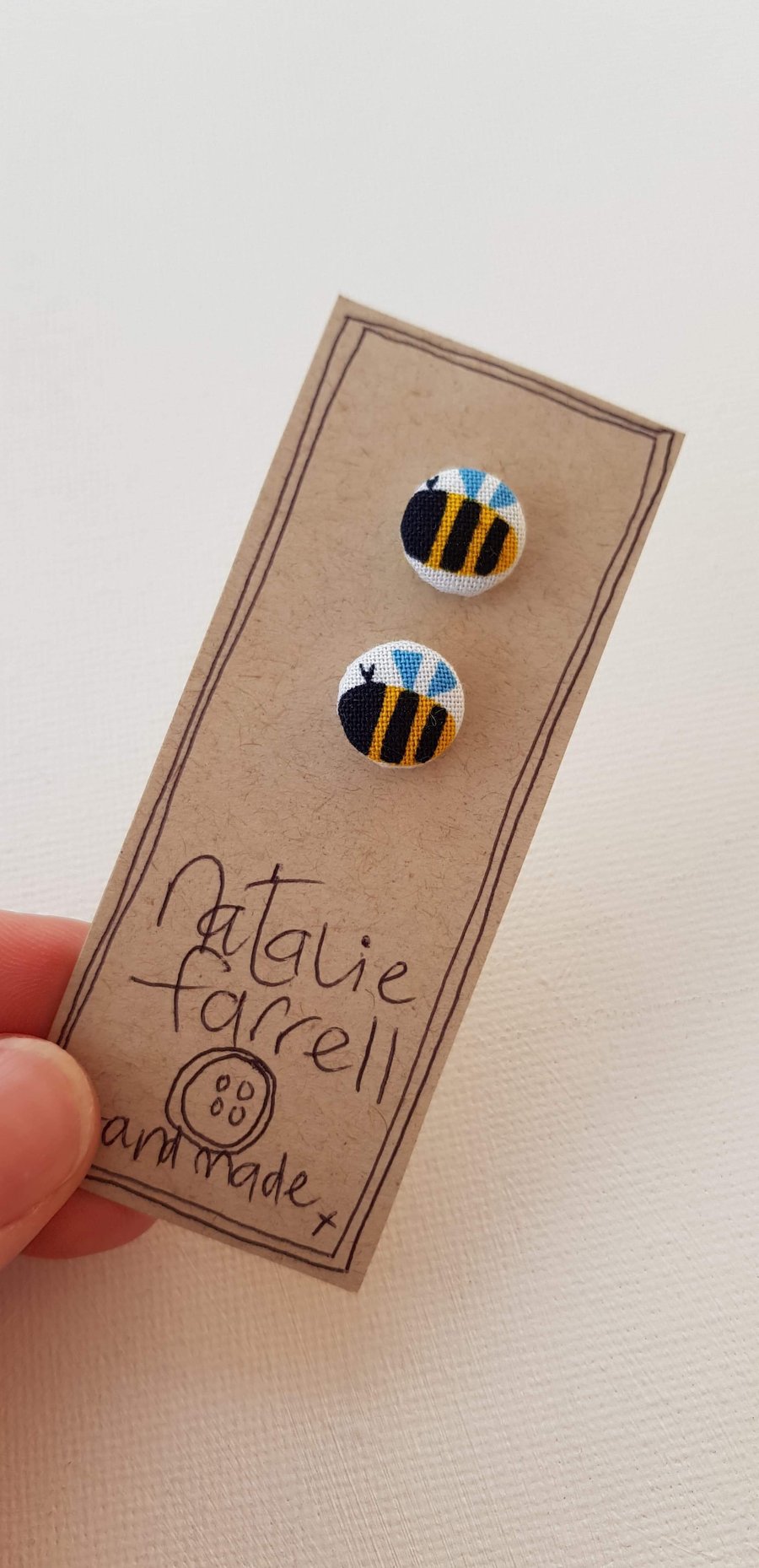 Bee Button Earrings