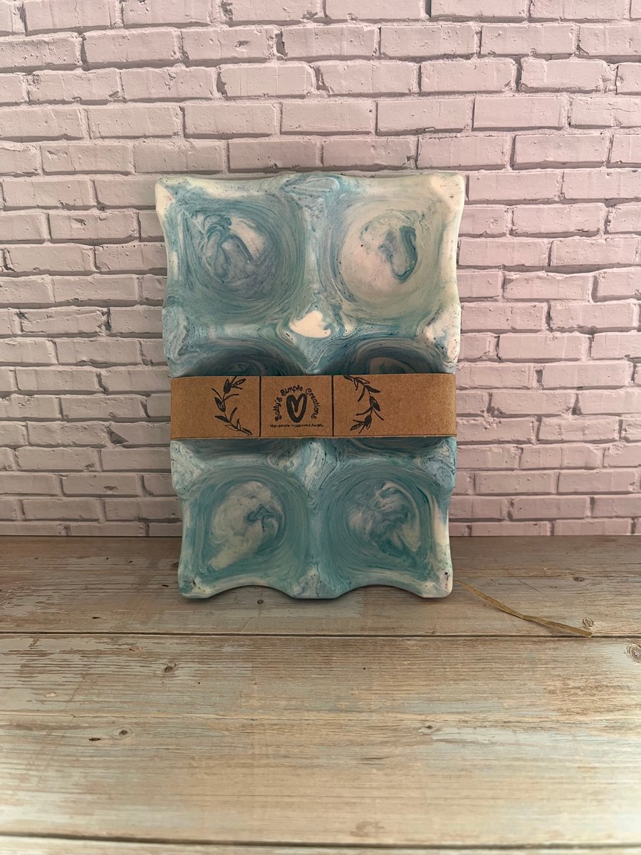 Blue and White Marble Effect Egg 