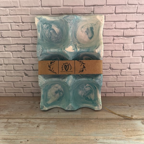 Blue and White Marble Effect Egg 