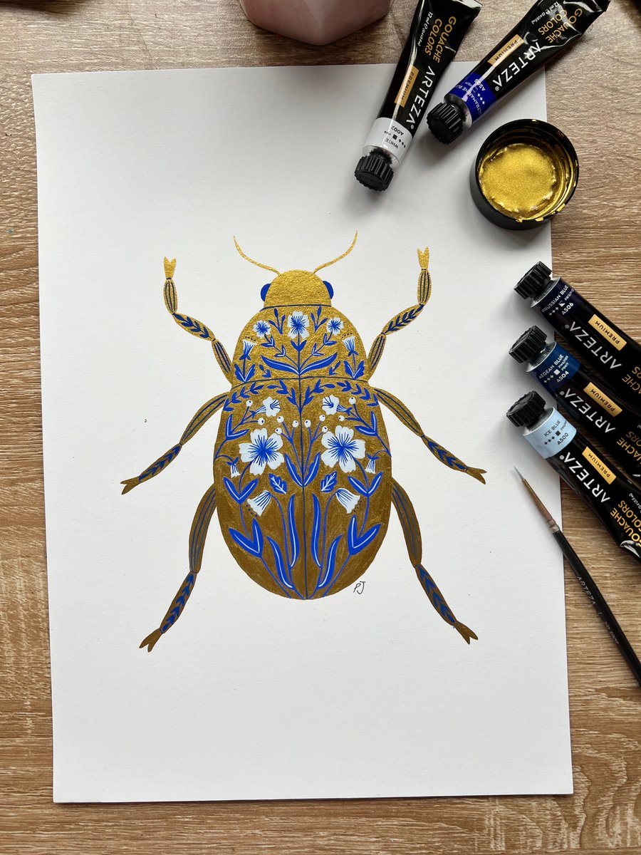 Golden Blue Floral Beetle
