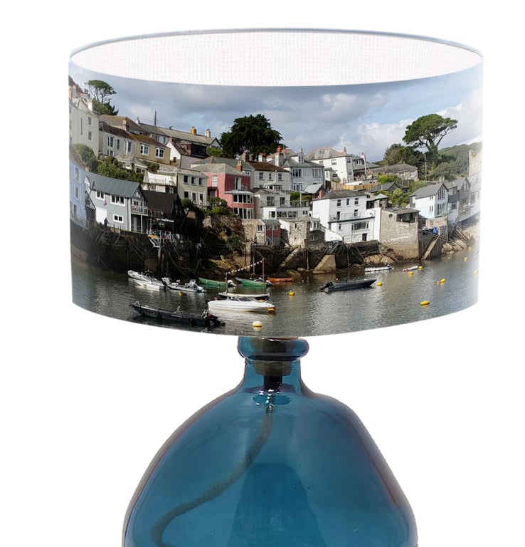 Photographic Lampshade, Polruan, River Fowey, Cornwall, Coastal Lamp Shade