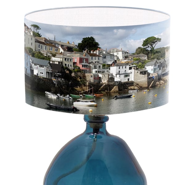 Photographic Lampshade, Polruan, River Fowey, Cornwall, Coastal Lamp Shade