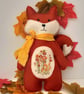 Woodland Fox, hand embroidered felt fox, fox hanging decoration, keepsake gift 