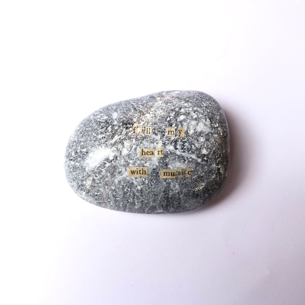 Fill my heart with music... Folklore Inspired Story Stone, cute ready to ship