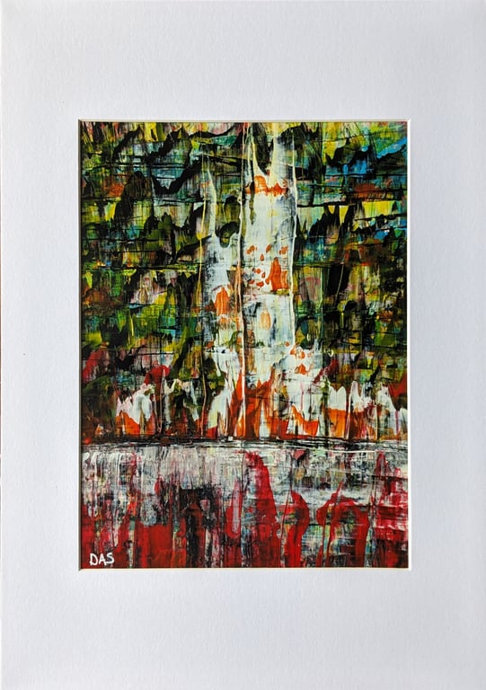 Abstract Acrylic Painting on Paper