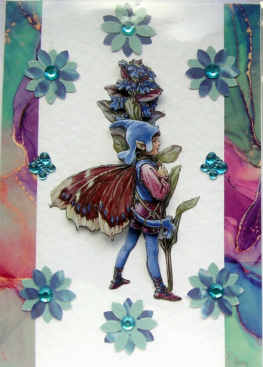 Fairy - Hand Crafted 3D Decoupage Greeting Card - Blank - 2895